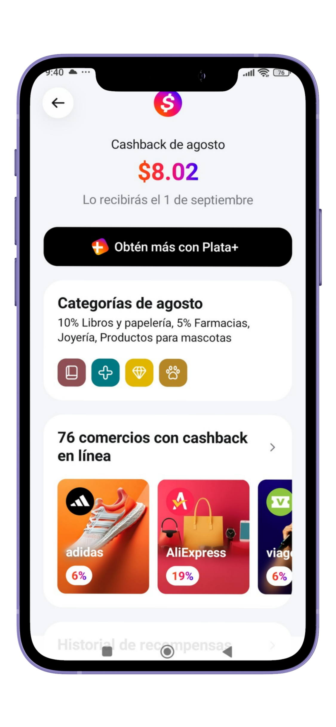 cashback de plata debito