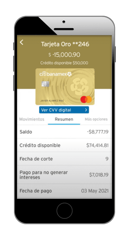como consultar saldo citibanamex de mi tarjeta desde la app
