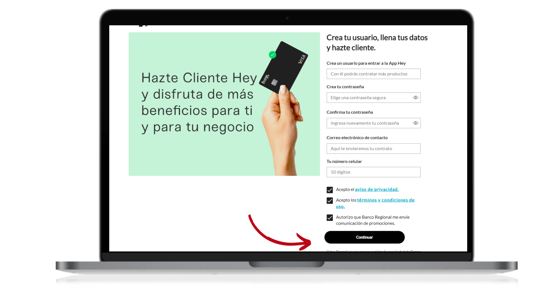 como solicitar tu tarjeta de credito Hey Banco