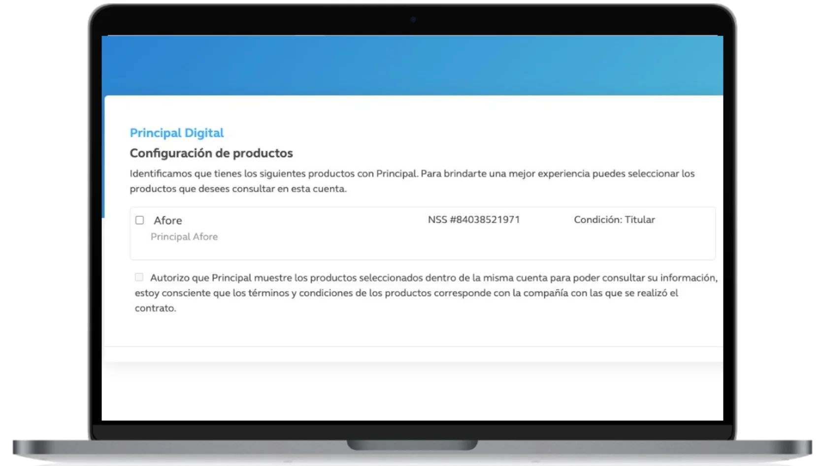 configuración cuenta principal afore