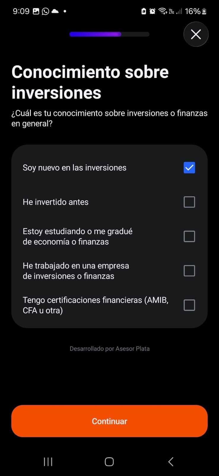 conocimiento de inversiones