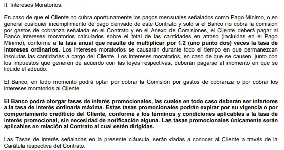 Qué pasa si no pago mi tarjeta de crédito contrato HSBC