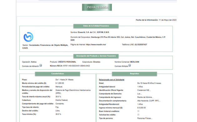 costos y comisiones mexdin condusef