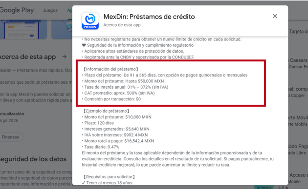 cuanto cobra mexdin prestamos