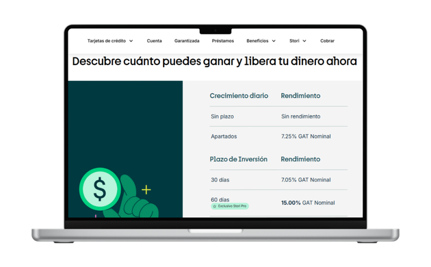 cuenta con rendimiento por tu dinero stori cuenta+