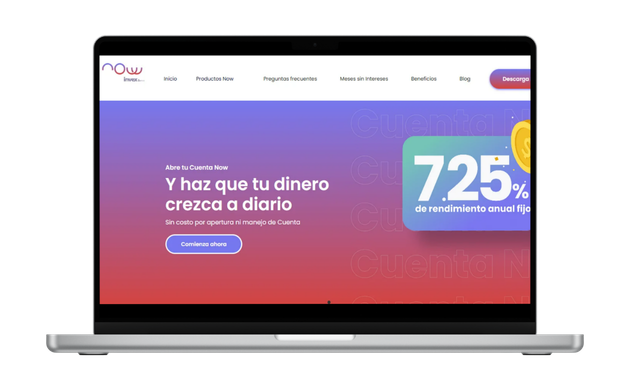 cuenta now con rendimientos por tus ahorros