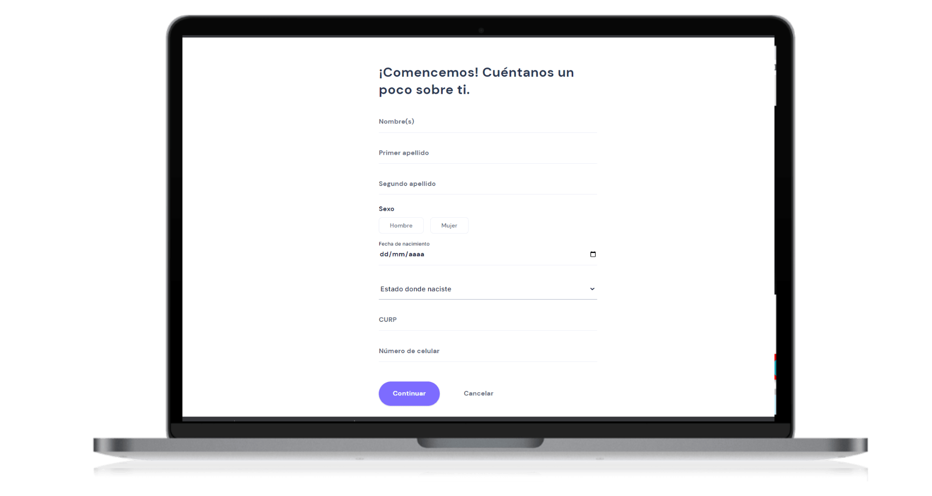 datos para registrarse en Kueski Pay
