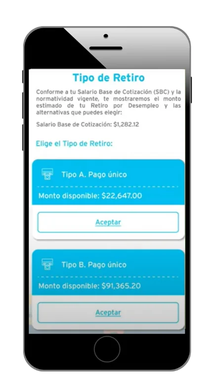 debes elegir el tipo de retiro que deseas hacer en tu afore coppel