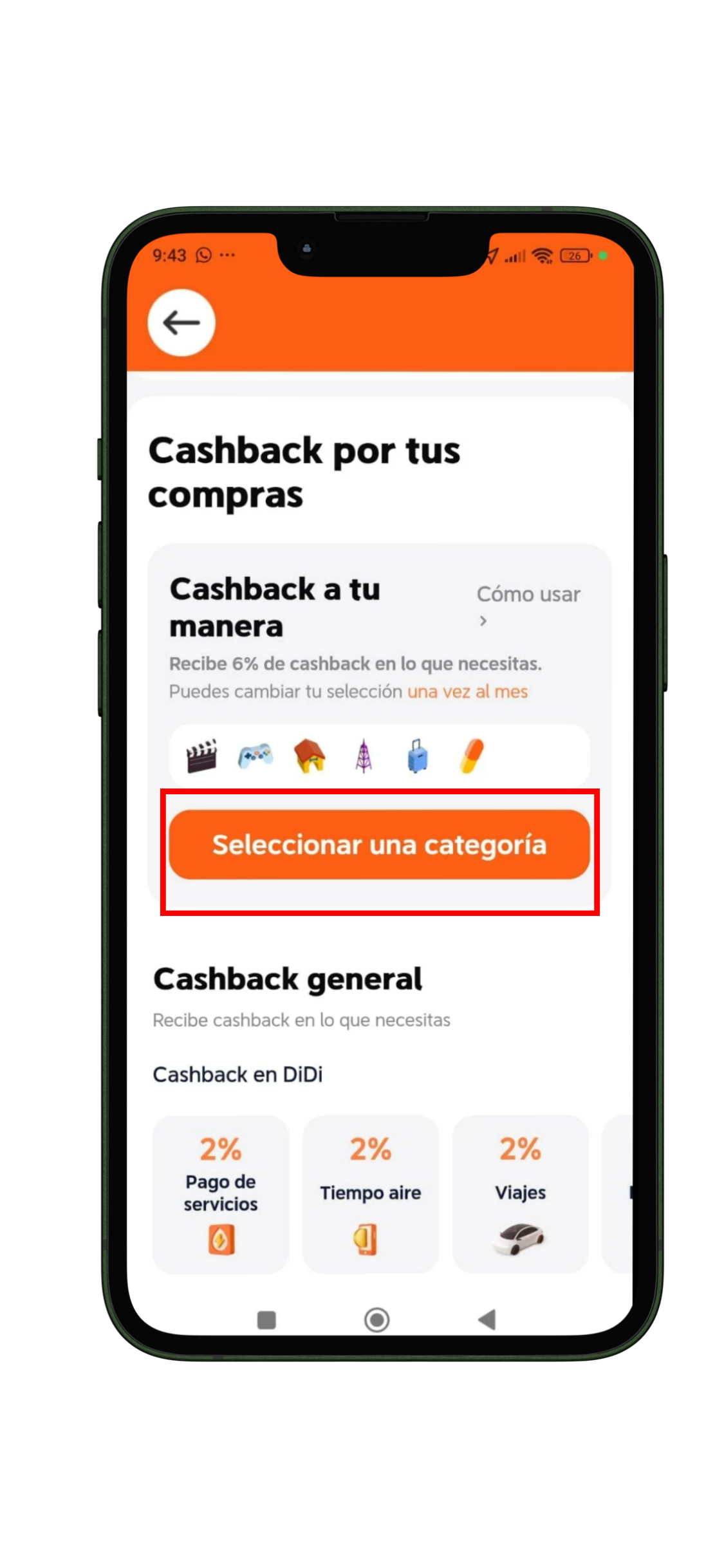 didi card categorias de cashback
