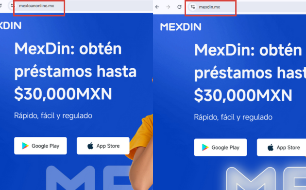 dos paginas web de mexdin