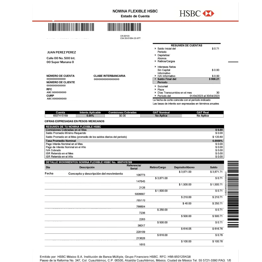 estado de cuenta hsbc