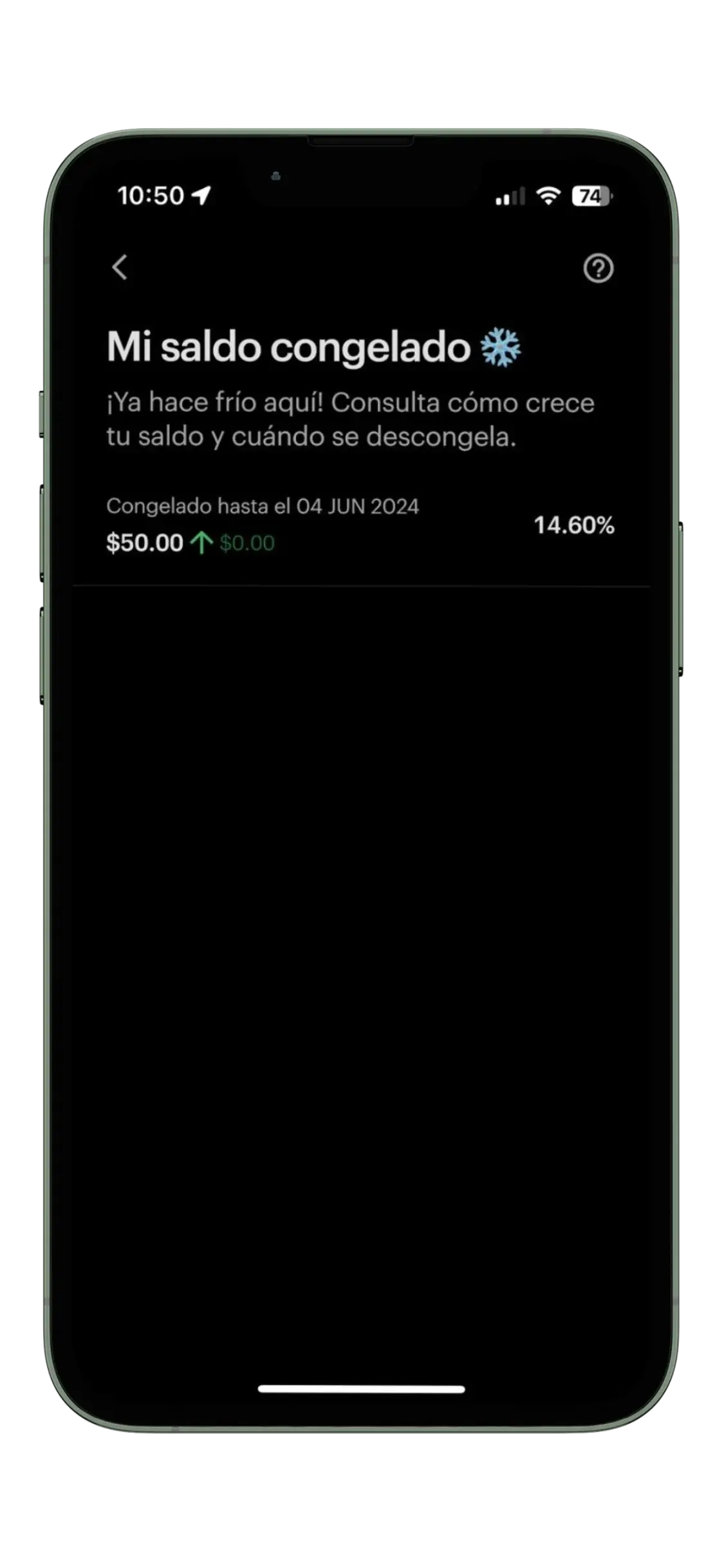 fecha de cajita congelada nu rendimiento simulador desde app