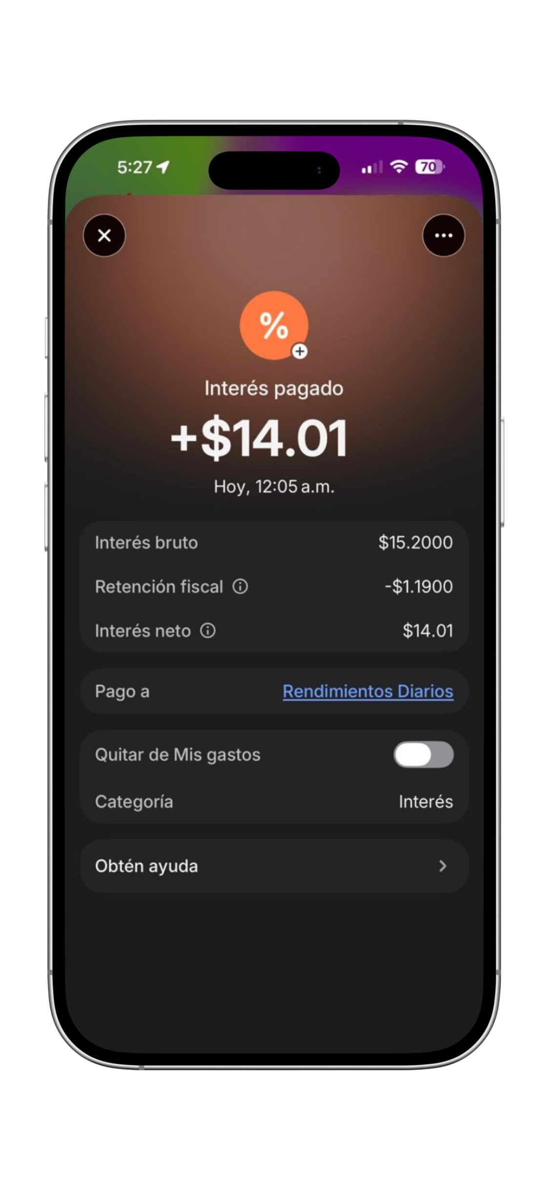 impuestos descontados en rendimientos revolut