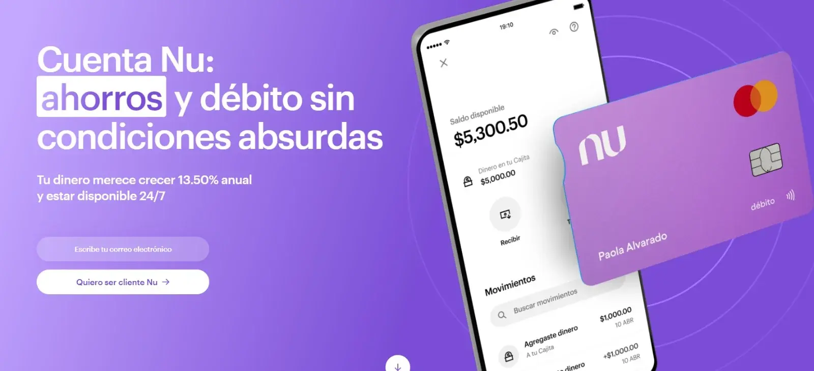 Nu rendimiento diario