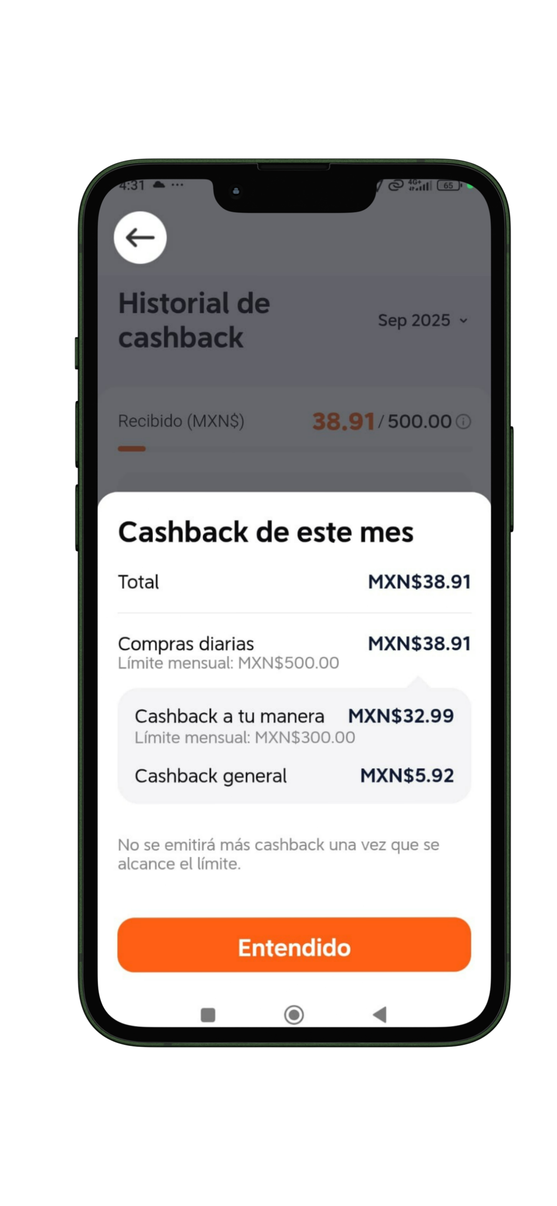 limite de cashback de la didi card