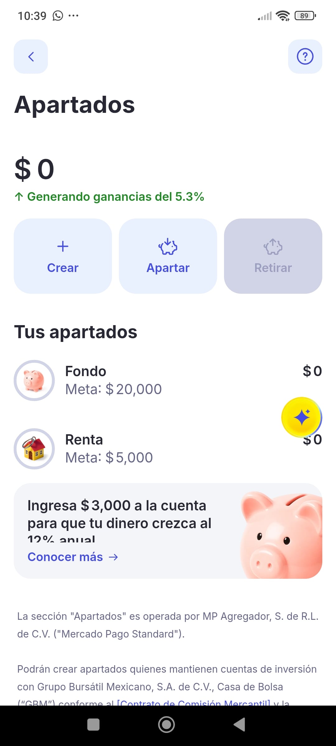 listado de apartados