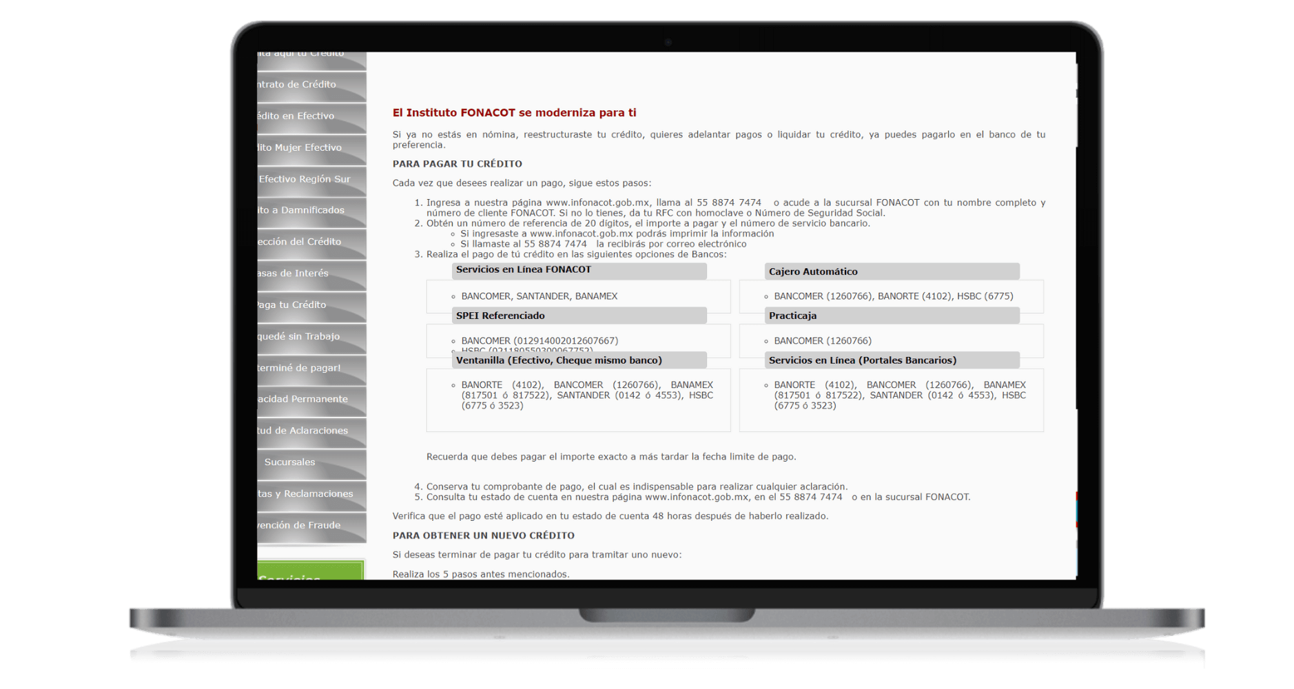 numero de cliente fonacot donde pagar credito