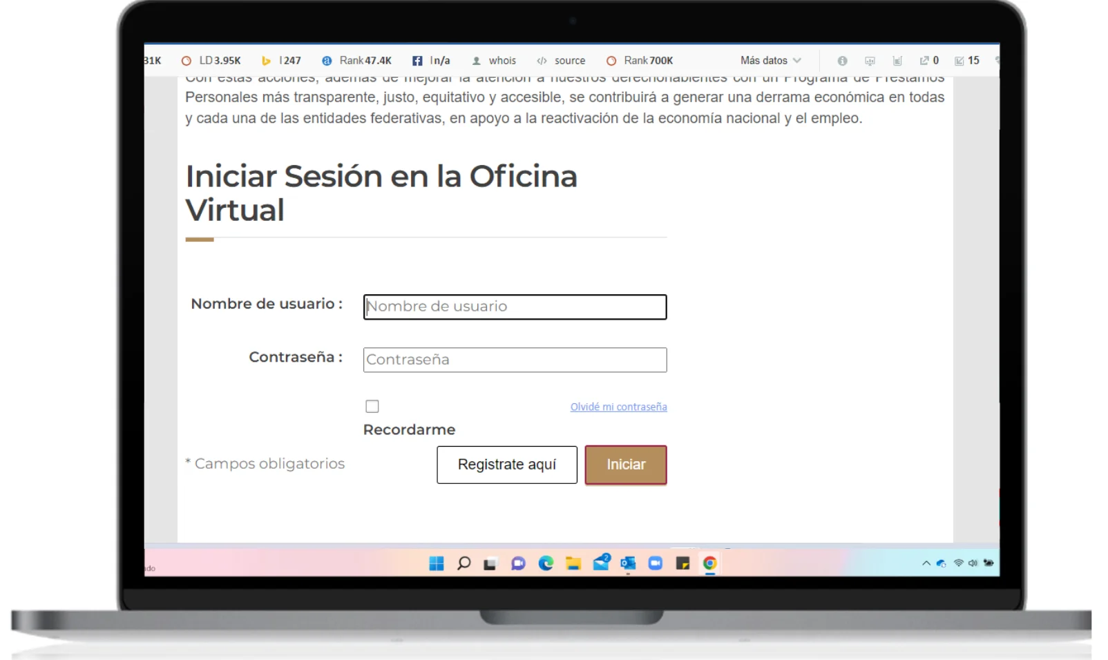 oficina virtual issste