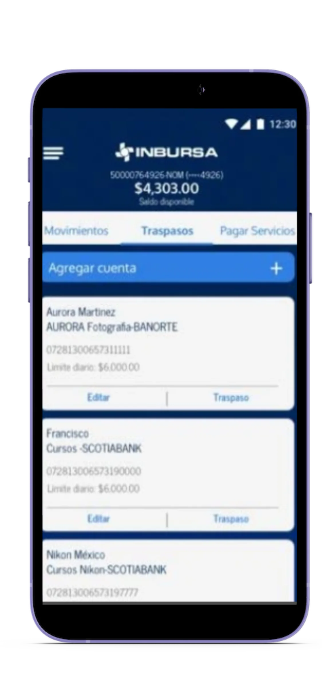 pantalla app inbursa movil