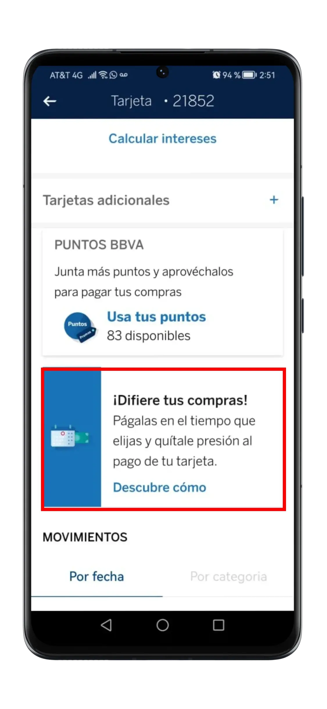 plan de pagos fijos BBVA invitación en la app