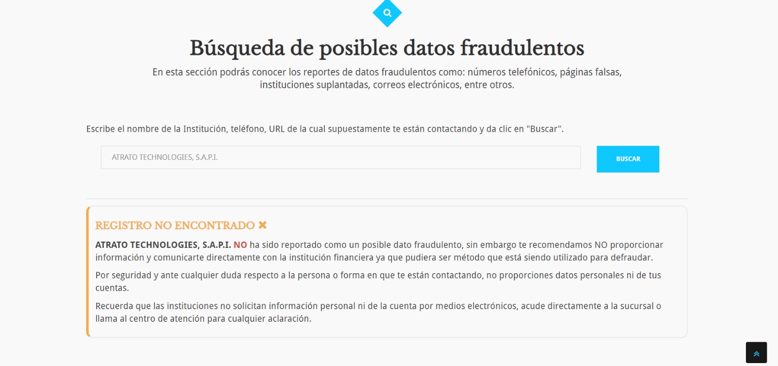 portal de fraudes financieros atrato pago