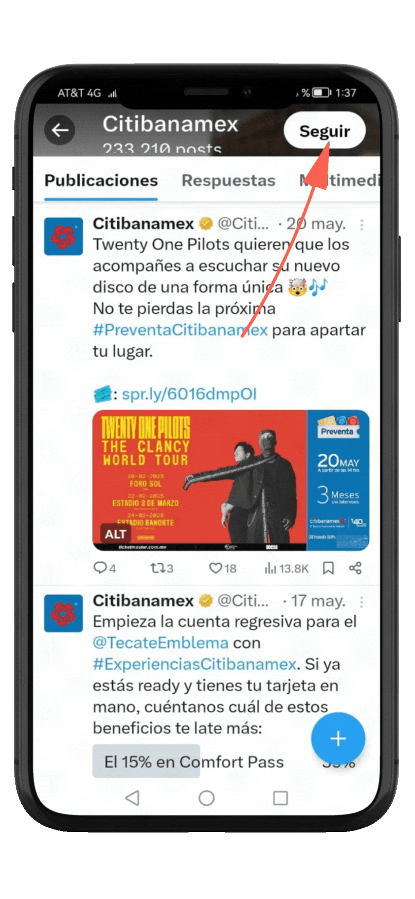 Citibanamex preventas en redes sociales