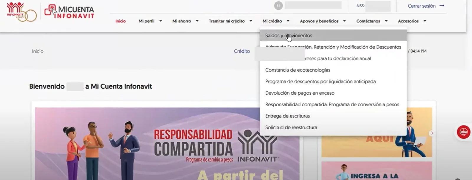 primer paso para descargar el estado de cuenta infonavit desde su sitio web