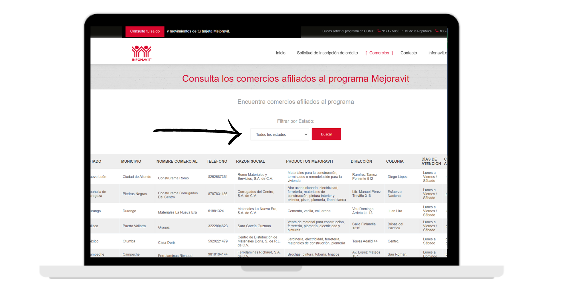 imagen de comercios afiliados al programa mejoravit