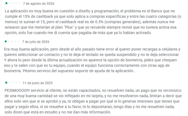 quejas de tarjeta plata