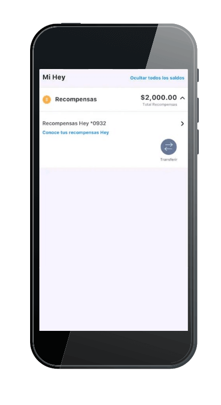 Ver recompensas de Tarjeta de Crédito Hey Banco en app