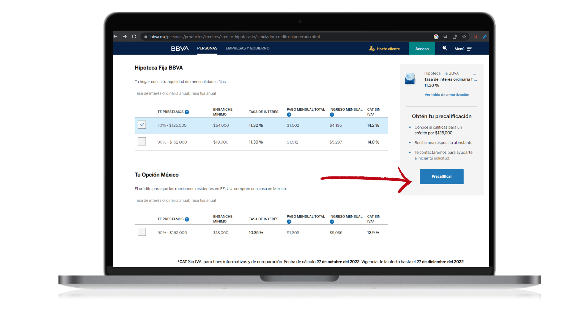 simulador de crédito hipotecario BBVA (Bancomer) (4)