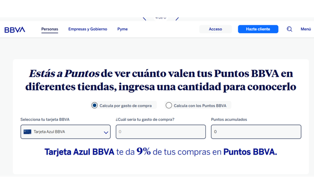 simulador de puntos bbva cuanto valen