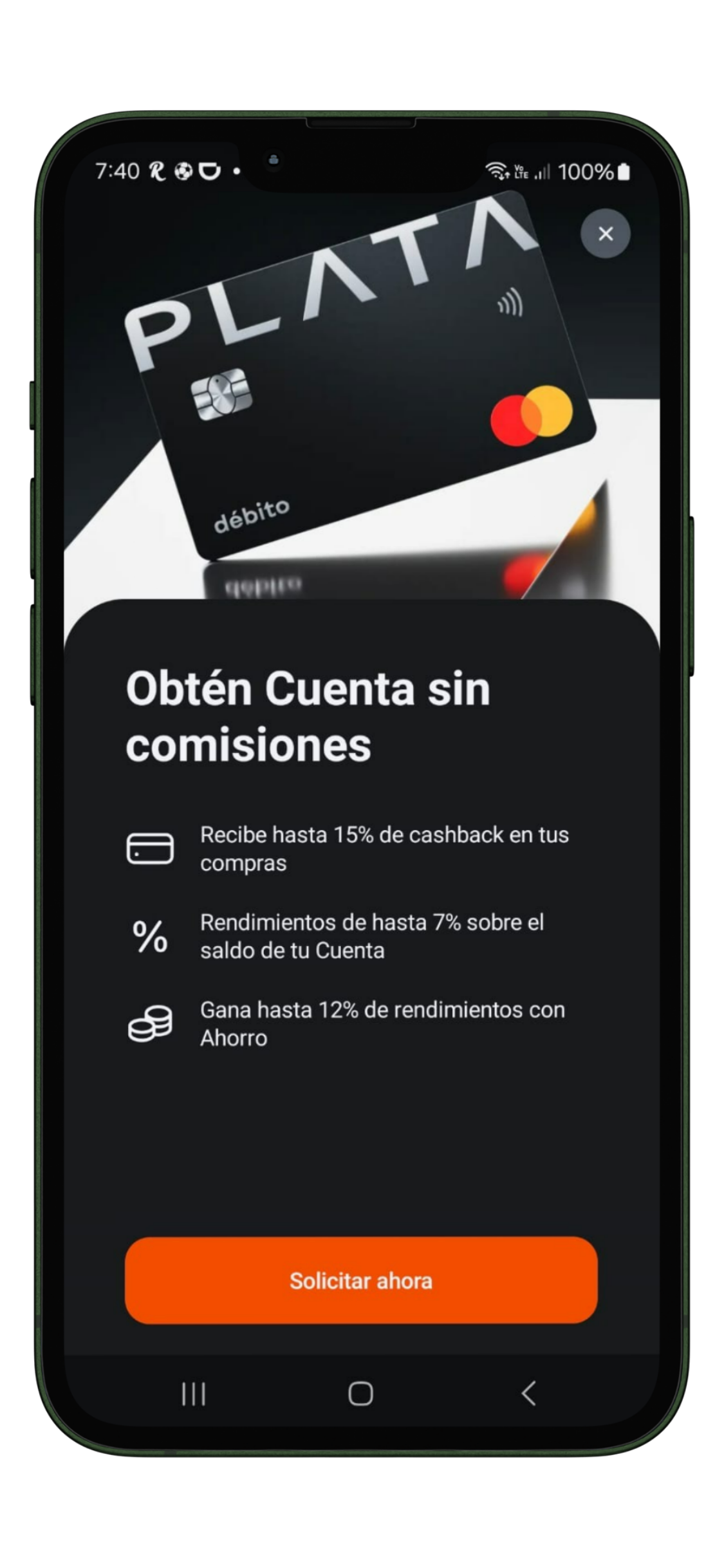 solicitar plata card cuenta de ahorro