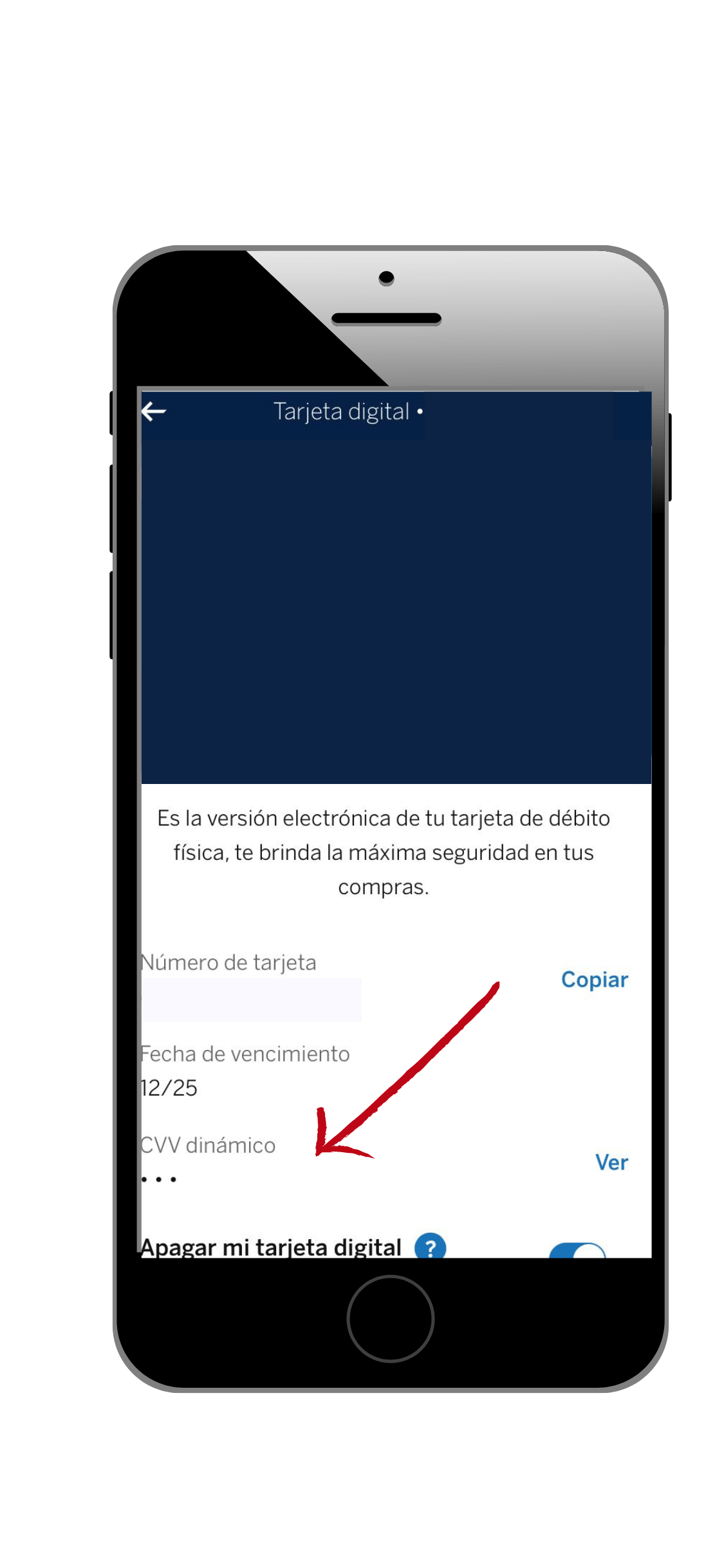 tarjeta digital azul BBVA Bancomer