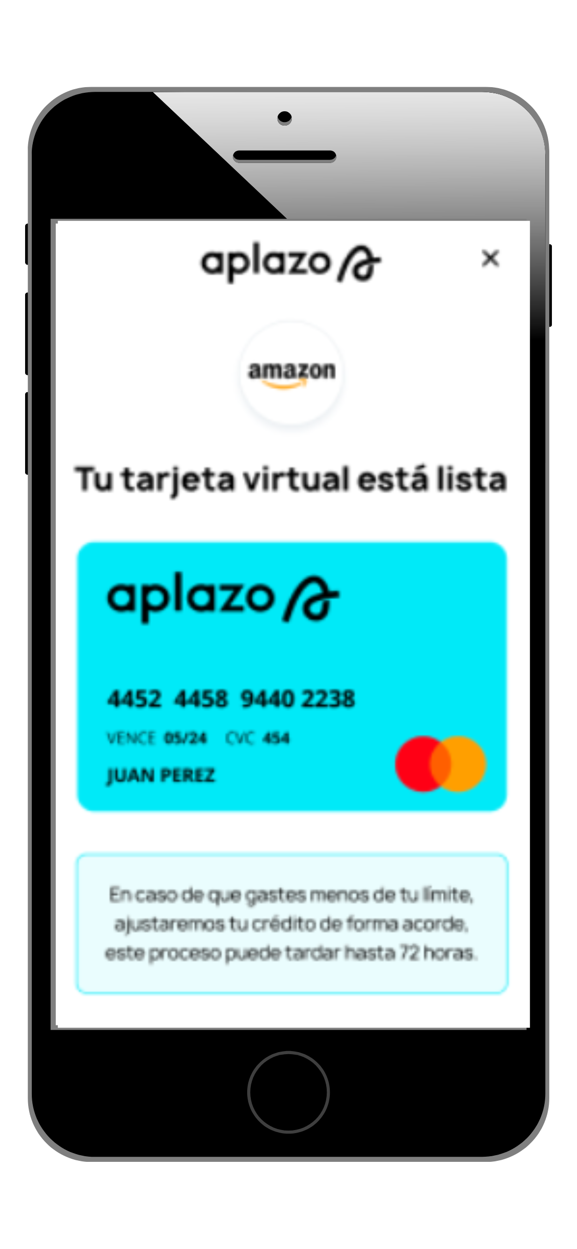 tarjeta virtual aplazo