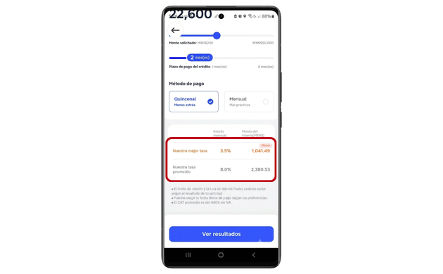 tasa de interes promedio didi prestamo
