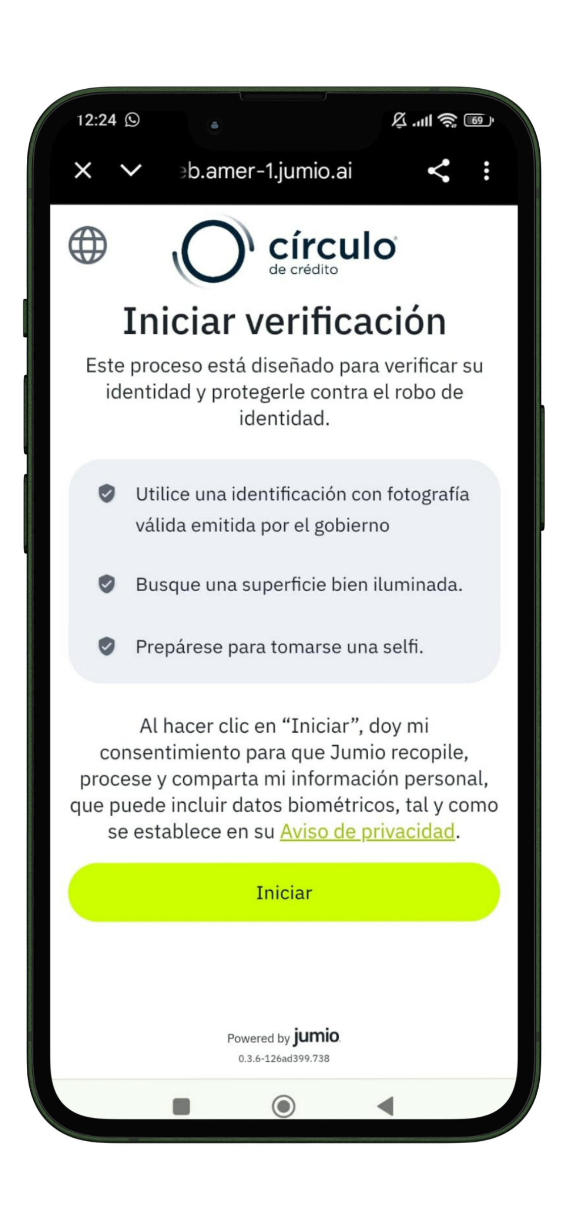 validar informacion cel circulo de credito